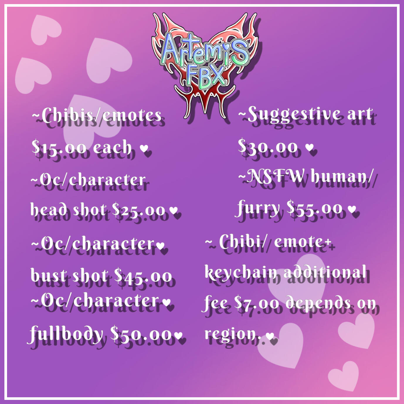 Here are somethings I can do when just drawing character sheet,no poses or nothing,just the character broken into icon,head & bust,or a fullbody render of your oc or avatar for VRChat,even VTuber model.